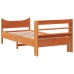 Estructura cama con cabecero madera pino marrón cera 75x190 cm