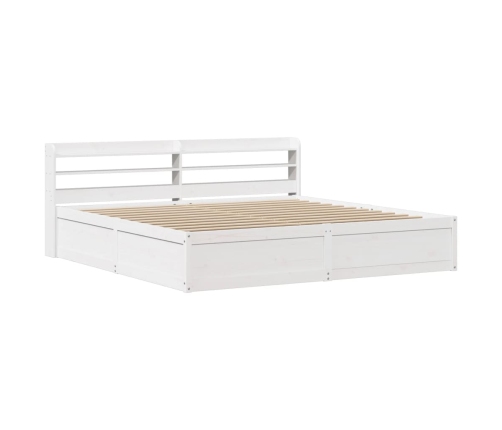 Estructura cama cabecero madera maciza pino blanco 180x200 cm