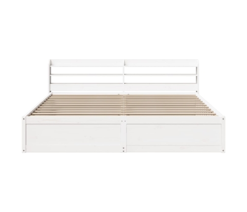 Estructura cama cabecero madera maciza pino blanco 180x200 cm