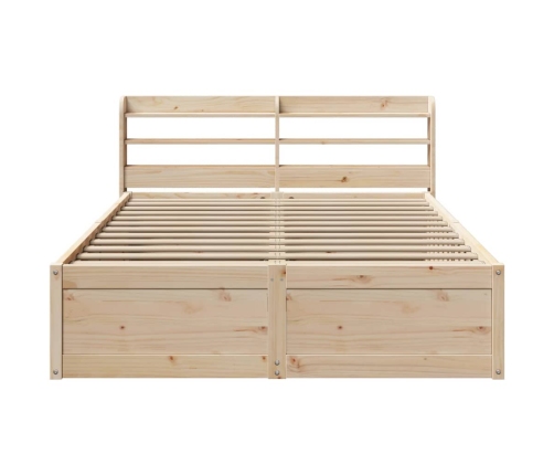 Estructura de cama con cabecero madera maciza pino 120x200 cm