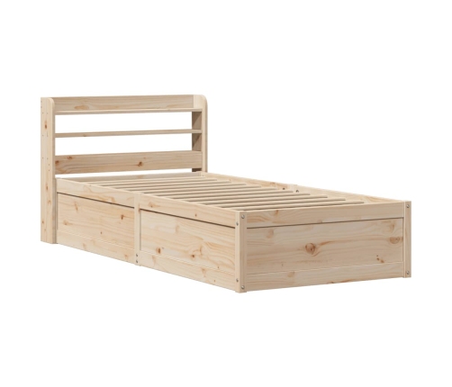 Estructura de cama con cabecero madera maciza pino 100x200 cm