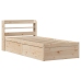 Estructura de cama con cabecero madera maciza pino 100x200 cm