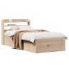 Estructura de cama con cabecero madera maciza pino 100x200 cm