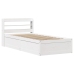 Estructura de cama con cabecero madera de pino blanca 90x200 cm