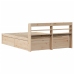 Estructura de cama con cabecero madera maciza pino 140x190 cm