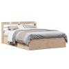 Estructura de cama con cabecero madera maciza pino 140x190 cm