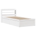 Estructura de cama con cabecero madera pino blanco 90x190 cm