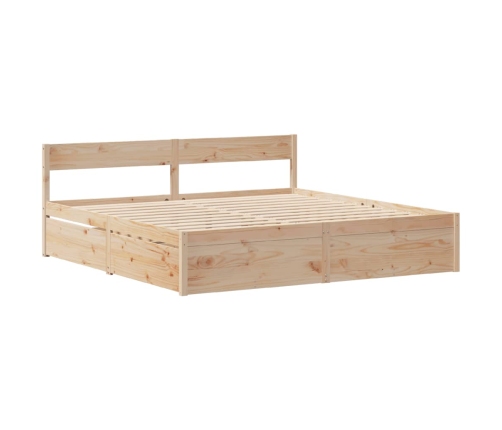 Estructura de cama sin colchón madera maciza de pino 200x200 cm