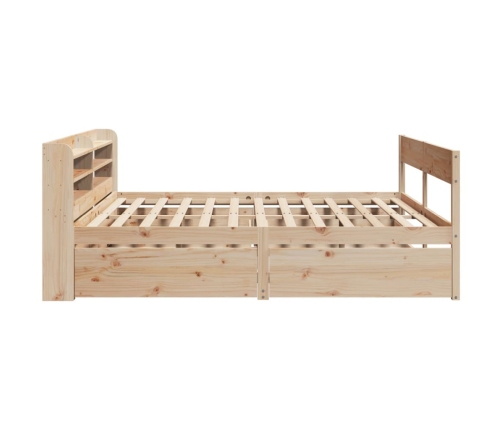 Estructura de cama sin colchón madera maciza de pino 200x200 cm