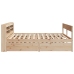 Estructura de cama sin colchón madera maciza de pino 200x200 cm