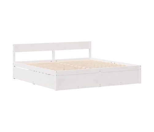 Estructura de cama sin colchón madera maciza blanca 200x200 cm