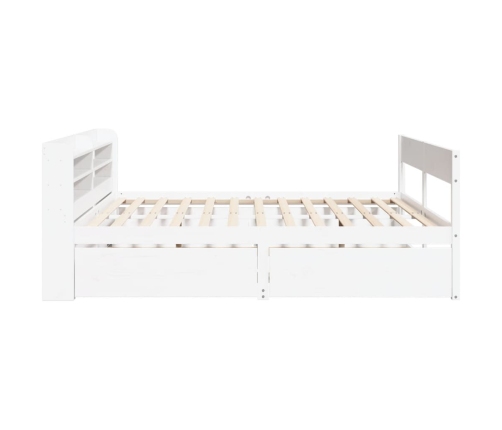 Estructura de cama sin colchón madera maciza blanca 200x200 cm