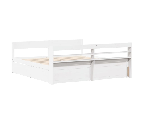 Estructura de cama sin colchón madera maciza blanca 200x200 cm