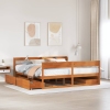 Cama sin colchón madera maciza de pino marrón cera 180x200 cm