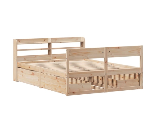 Estructura de cama sin colchón madera maciza de pino 160x200 cm