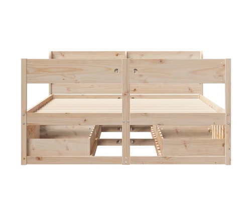 Estructura de cama sin colchón madera maciza de pino 160x200 cm
