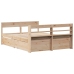 Estructura de cama sin colchón madera maciza de pino 160x200 cm