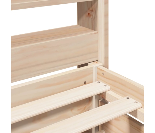 Estructura de cama sin colchón madera maciza de pino 160x200 cm