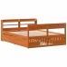 Cama sin colchón madera maciza pino marrón cera 150x200 cm