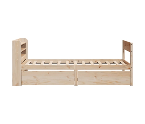 Estructura de cama sin colchón madera maciza de pino 90x200 cm