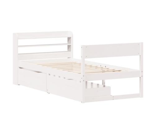 Estructura de cama sin colchón madera de pino blanca 90x200 cm