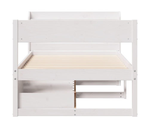 Estructura de cama sin colchón madera de pino blanca 90x200 cm