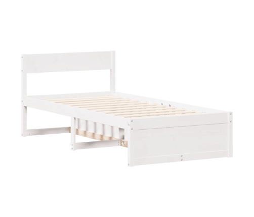 Estructura de cama sin colchón madera de pino blanca 90x200 cm