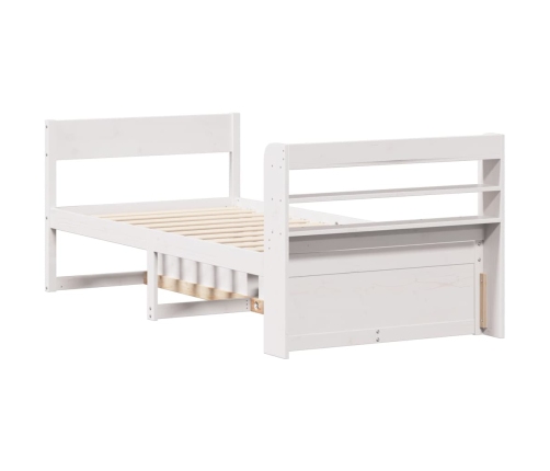 Estructura de cama sin colchón madera de pino blanca 90x200 cm