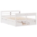 Estructura de cama sin colchón madera de pino blanca 140x190 cm