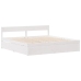 Estructura de cama sin colchón madera de pino blanca 140x190 cm