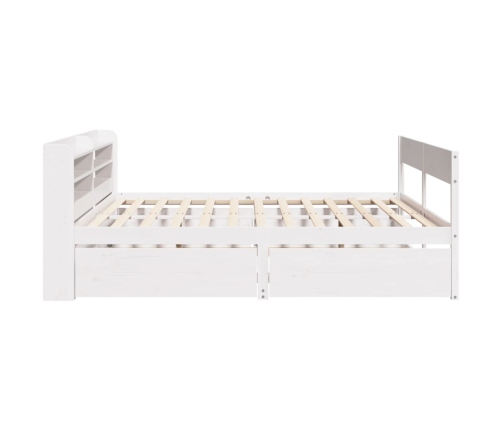 Estructura de cama sin colchón madera de pino blanca 140x190 cm