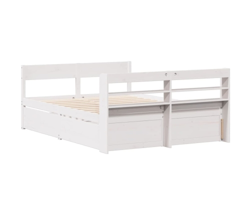 Estructura de cama sin colchón madera de pino blanca 140x190 cm