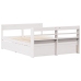 Estructura de cama sin colchón madera de pino blanca 140x190 cm