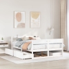 Estructura de cama sin colchón madera de pino blanca 140x190 cm