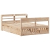 Estructura de cama sin colchón madera maciza de pino 135x190 cm