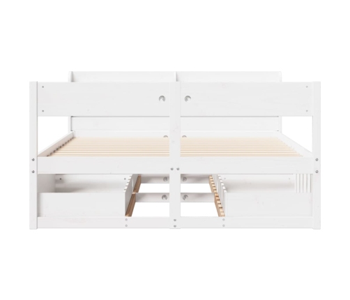 Estructura de cama sin colchón madera de pino blanco 135x190 cm