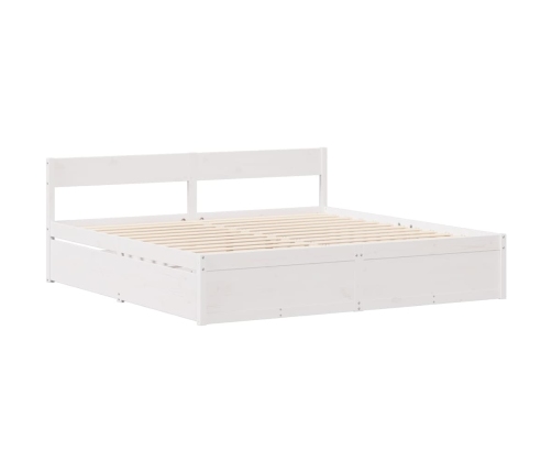 Estructura de cama sin colchón madera de pino blanco 135x190 cm