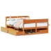 Estructura de cama sin colchón madera maciza marrón 135x190 cm