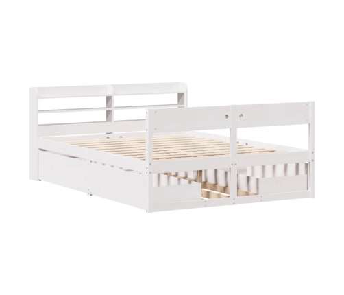 Estructura de cama sin colchón madera maciza blanca 120x190 cm