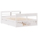 Estructura de cama sin colchón madera maciza blanca 120x190 cm