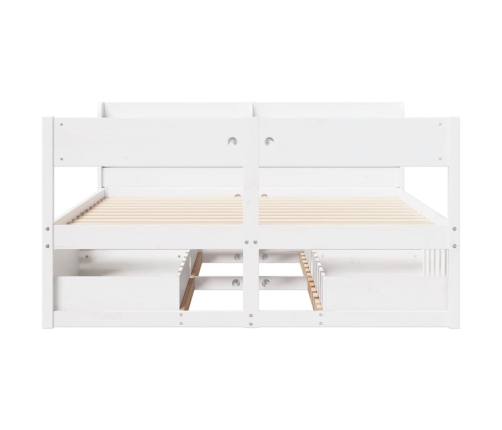Estructura de cama sin colchón madera maciza blanca 120x190 cm