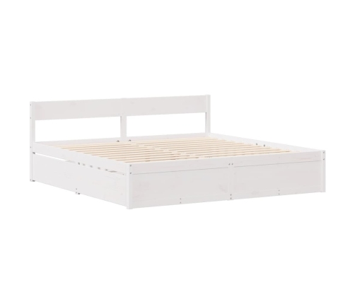 Estructura de cama sin colchón madera maciza blanca 120x190 cm