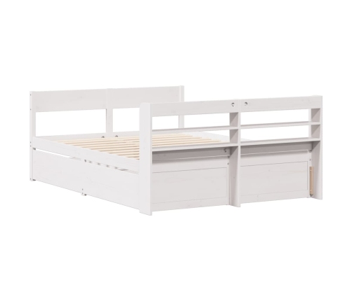 Estructura de cama sin colchón madera maciza blanca 120x190 cm