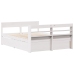 Estructura de cama sin colchón madera maciza blanca 120x190 cm