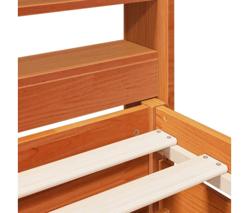 Estructura de cama sin colchón madera maciza marrón 120x190 cm