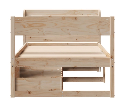 Estructura de cama sin colchón madera maciza de pino 90x190 cm