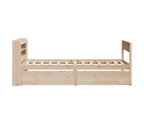 Estructura de cama sin colchón madera maciza de pino 90x190 cm