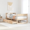 Estructura de cama sin colchón madera maciza de pino 90x190 cm