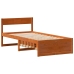 Estructura de cama sin colchón madera maciza marrón 90x190 cm