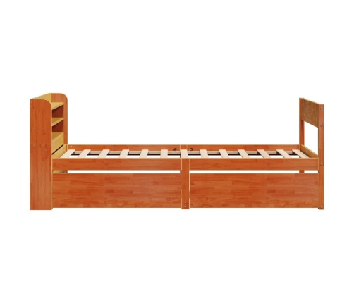 Estructura de cama sin colchón madera maciza marrón 90x190 cm